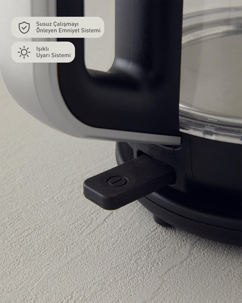 English Home CMK 6001 Cam Çay Makinesi ve Kettle Siyah-Krom