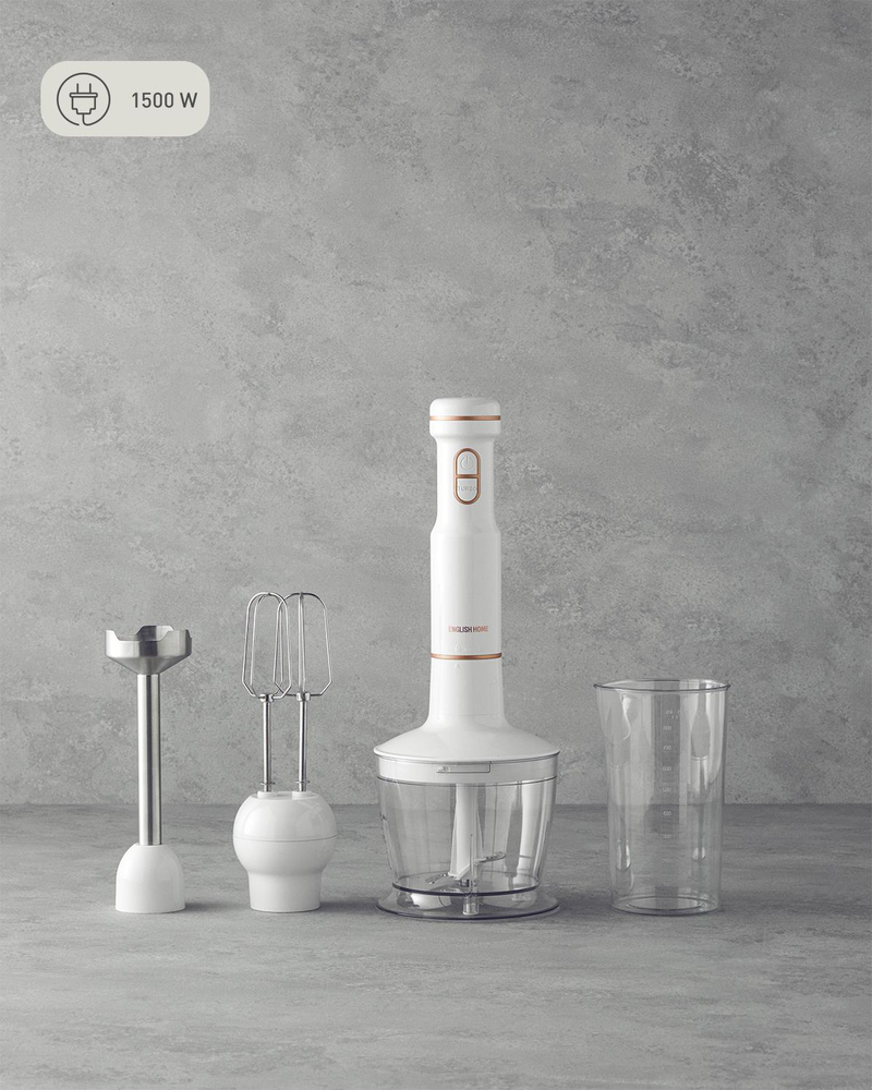 English Home MBS 3001 4 Bıçaklı Mini Blender Seti Beyaz-Bakır