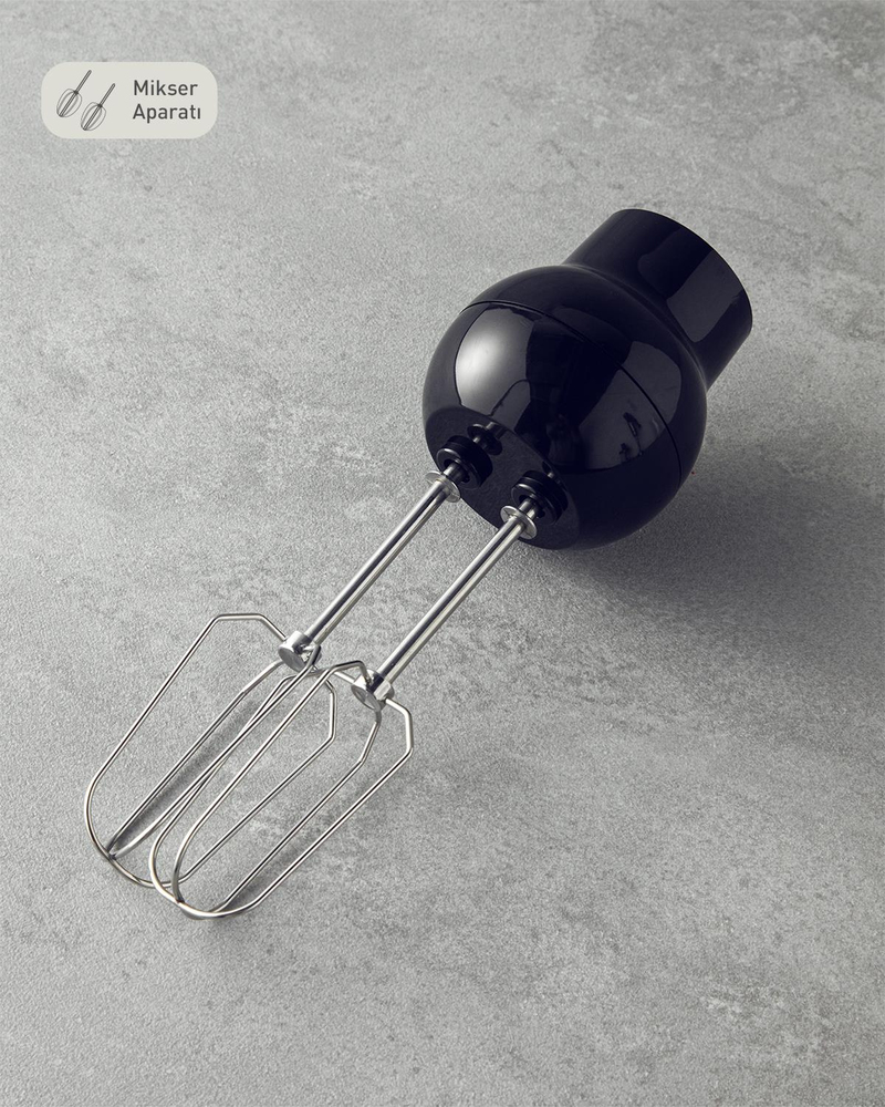 English Home MBS 3001 4 Bıçaklı Mini Blender Seti Siyah-Krom
