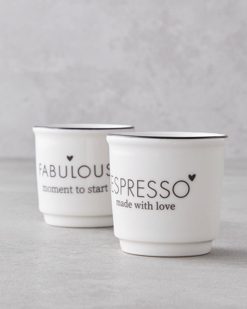 Fabulous Bone Porselen 2’li Espresso Fincan 90 ml Beyaz