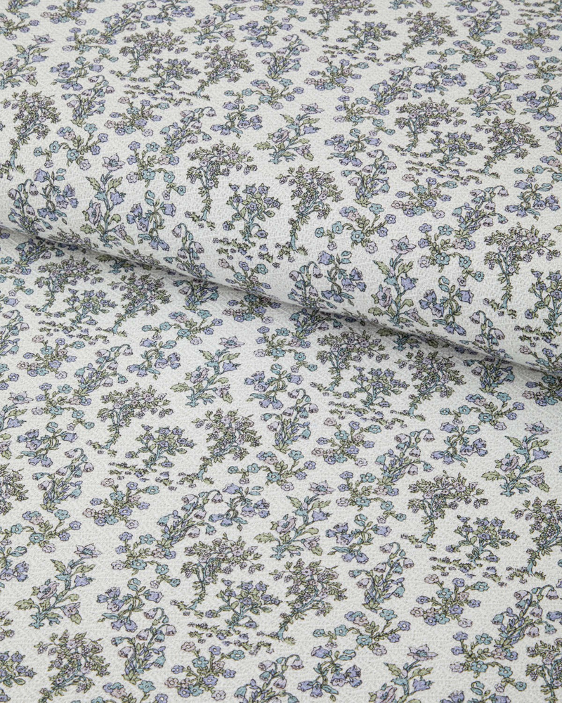 Fiore Baskılı Pamuklu Çift Kişilik Pike 200x220 cm Mor