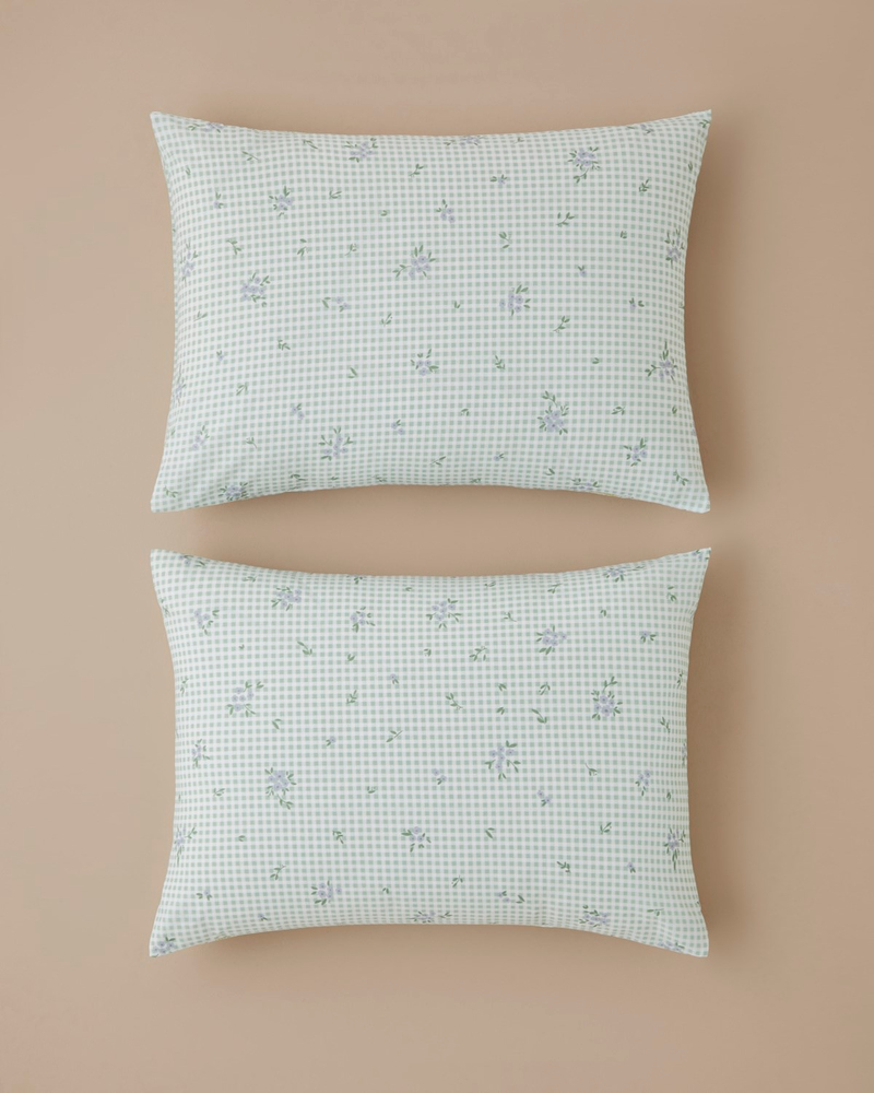 Floral Breeze Kolay Ütülenir 2'li Yastık Kılıfı 50x70 cm Yeşil