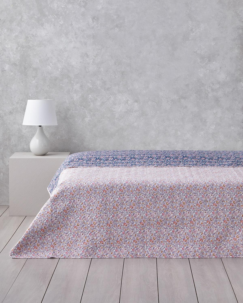Floral Cascade Çift Kişilik Çok Amaçlı Örtü 200x220 cm Pembe