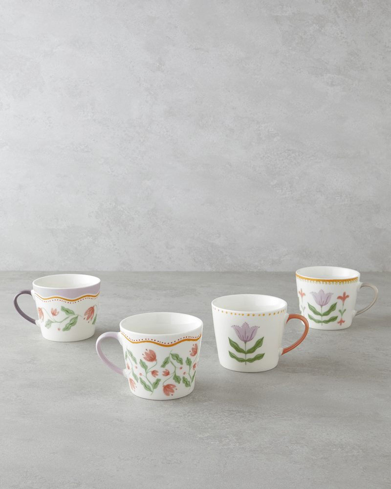 Floral Heaven New Bone China Kupa 450 ml Renkli