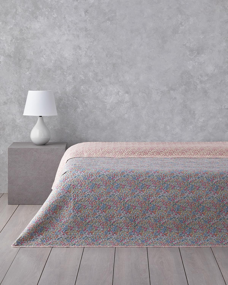 Floral Serenade Çift Kişilik Çok Amaçlı Örtü 200x220 cm Mavi