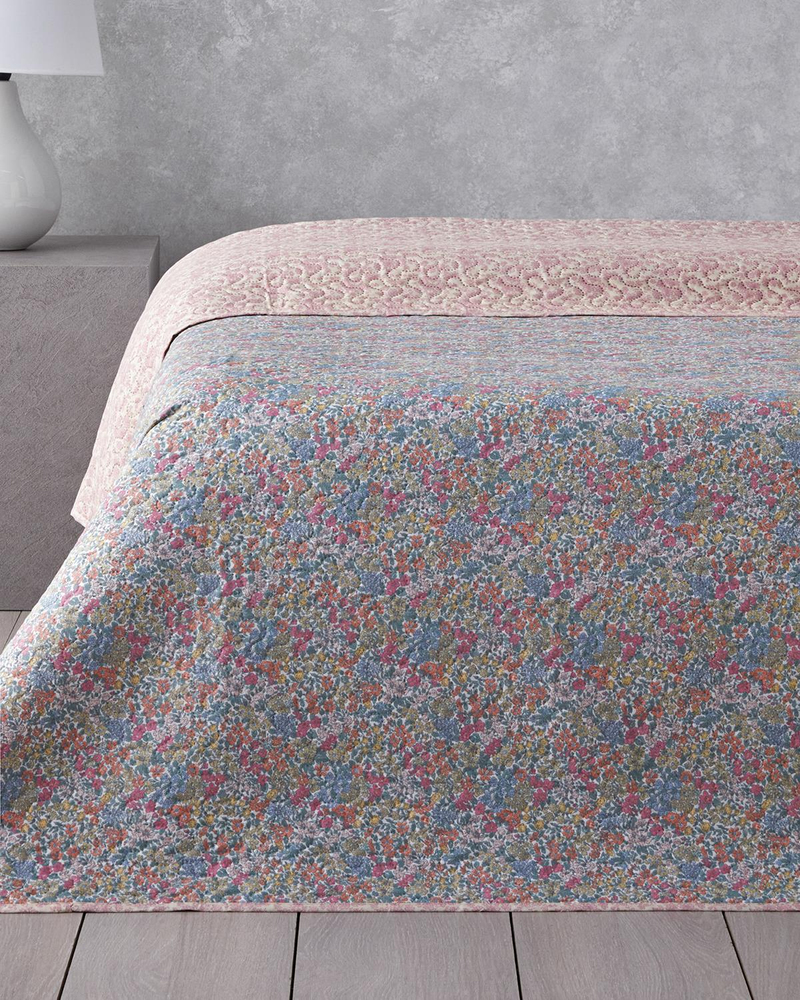 Floral Serenade Çift Kişilik Çok Amaçlı Örtü 200x220 cm Mavi