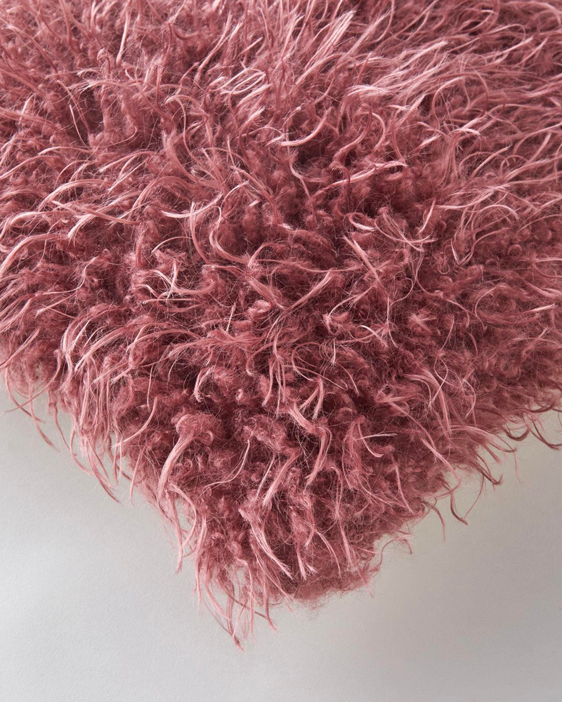 Fluffy Kırlent Kılıfı 45x45 cm Vişne