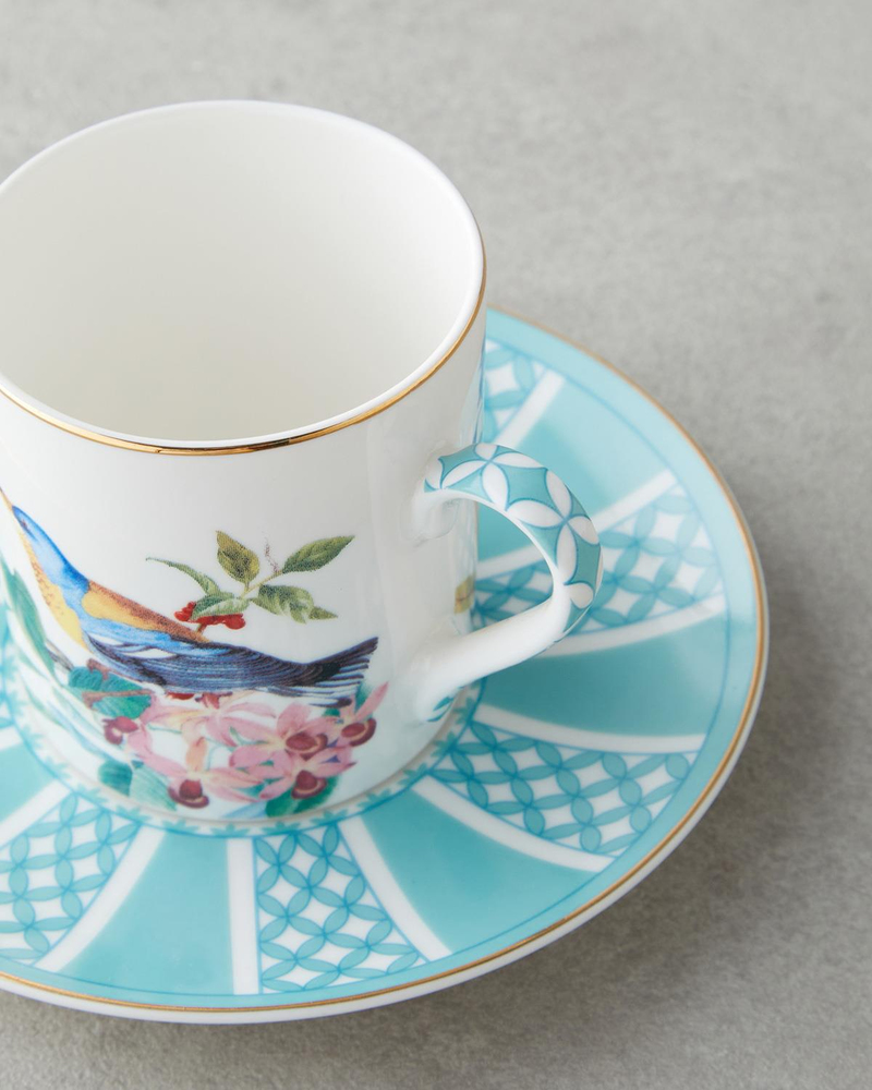 Freesia New Bone China 4 Parça 2 Kişilik Kahve Fincan Takımı 90 ml Mavi