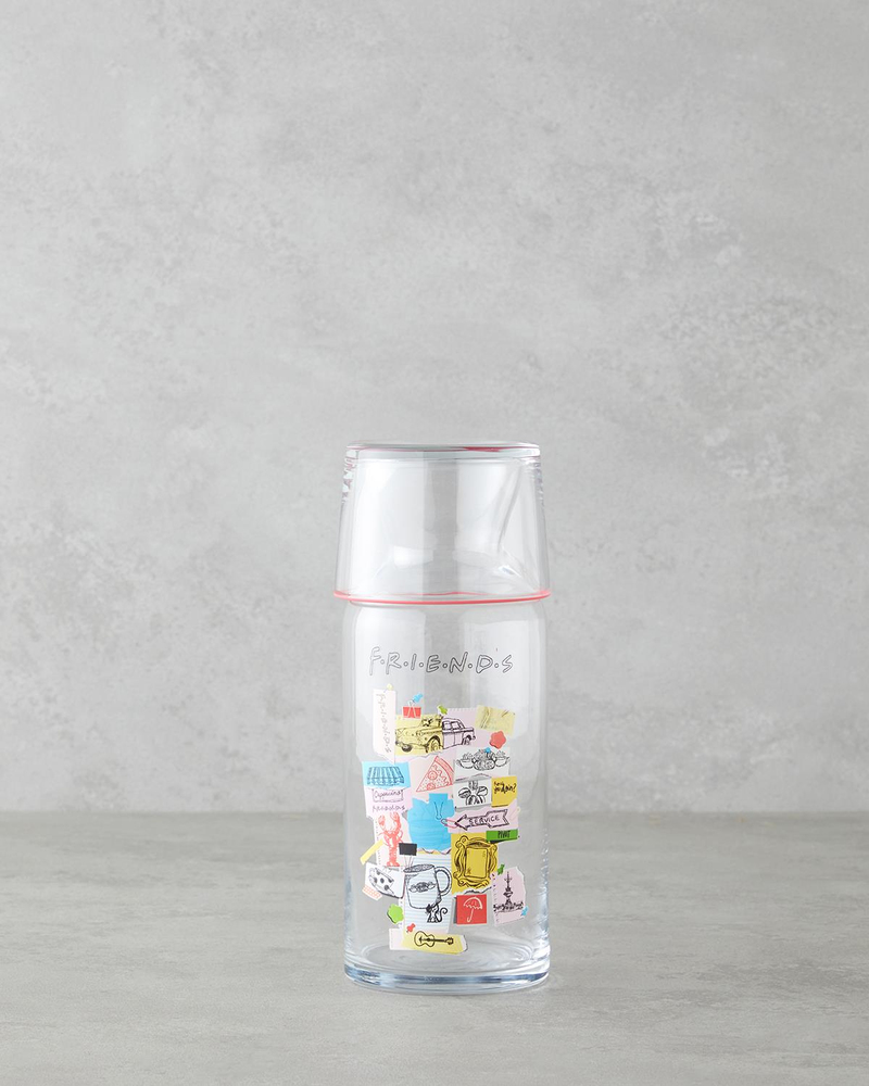 Friends Cam Lisanslı Başucu Sürahi 700 Ml + 220 Ml Renkli