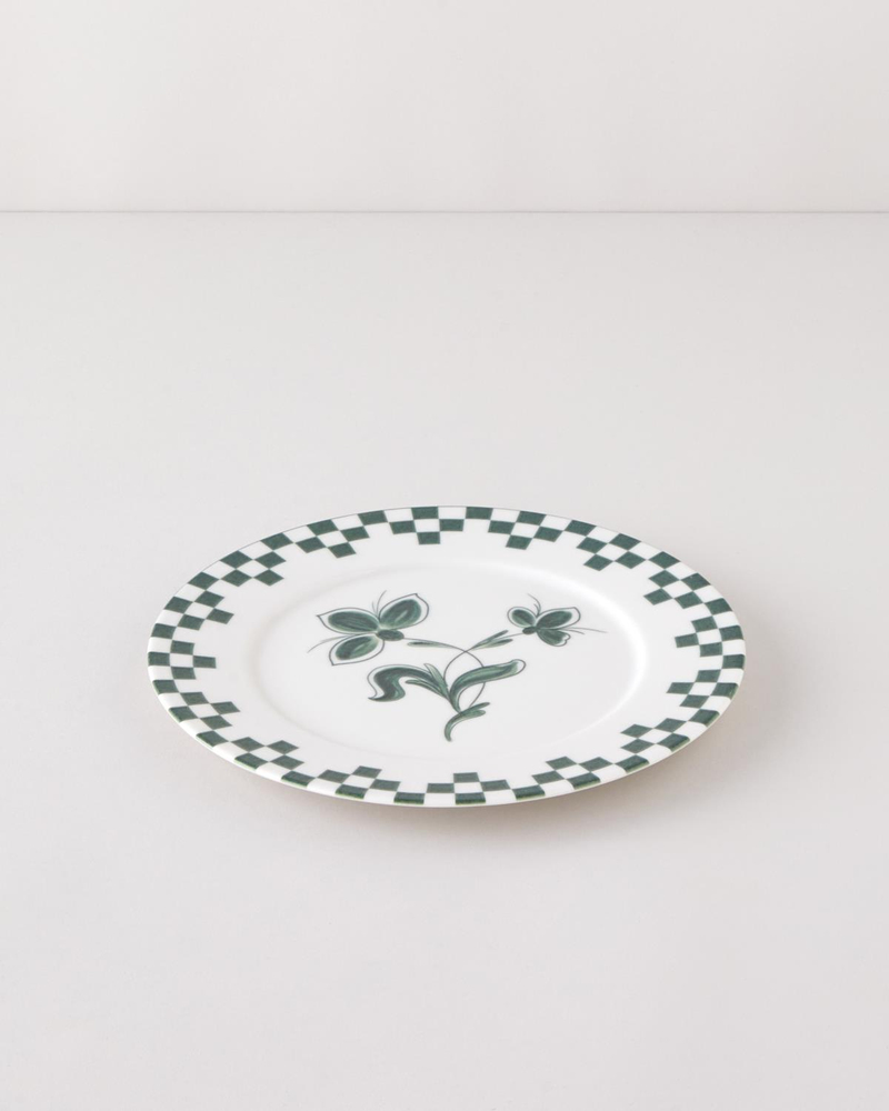 Gardenia Porselen Servis Tabağı 25 cm Yeşil