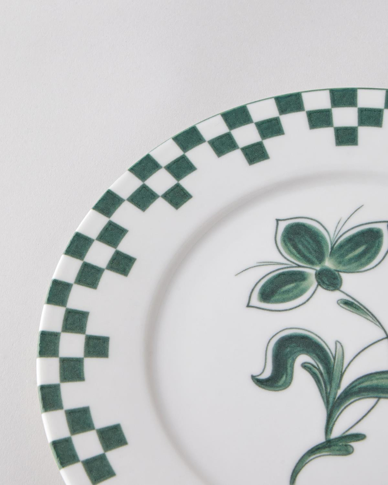 Gardenia Porselen Servis Tabağı 25 cm Yeşil