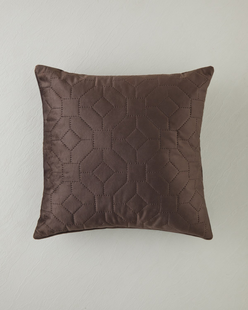 Geometric Kırlent 45x45 cm Kahverengi