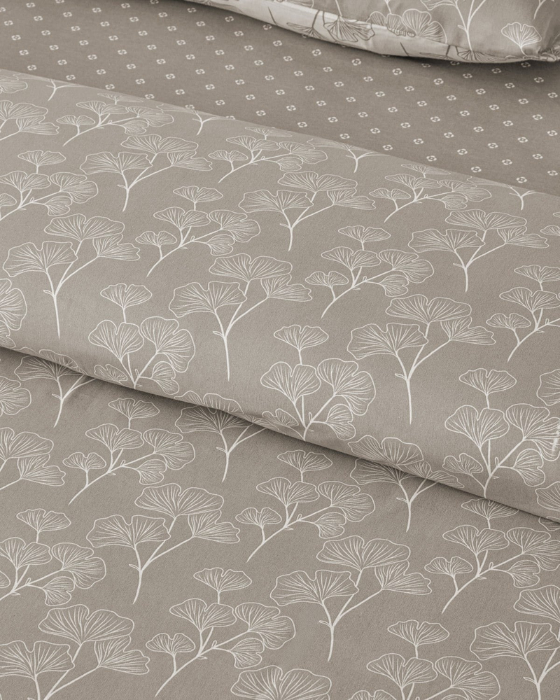 Gingko Çift Kişilik Nevresim Takımı 200x220 cm Bej
