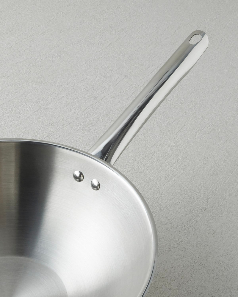 Glow Çelik Wok Tava 28 cm Silver