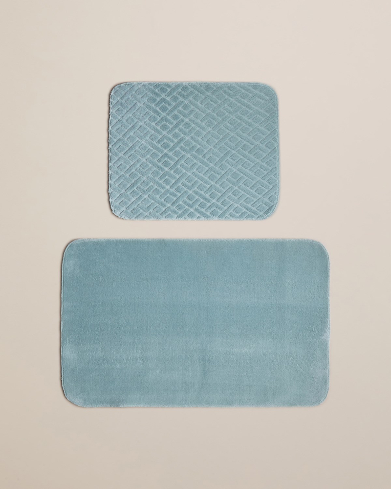 Gridline Kaydırmaz Taban Banyo Paspası Seti 60x80 cm + 40x60 cm Gri