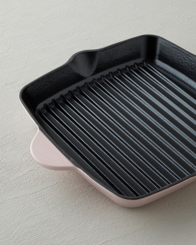 Hecha Demir Döküm Kare Grill Tava 26 cm Pembe