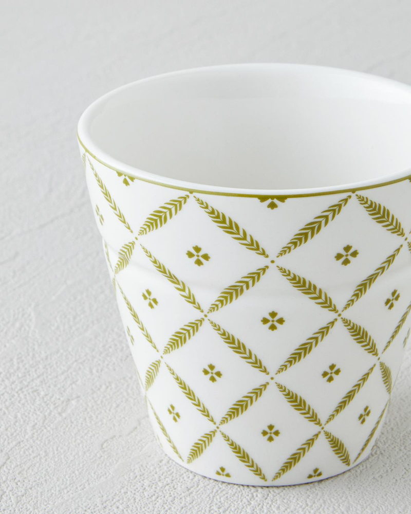 Herbal New Bone China Bardak 230 ml Beyaz - Yeşil