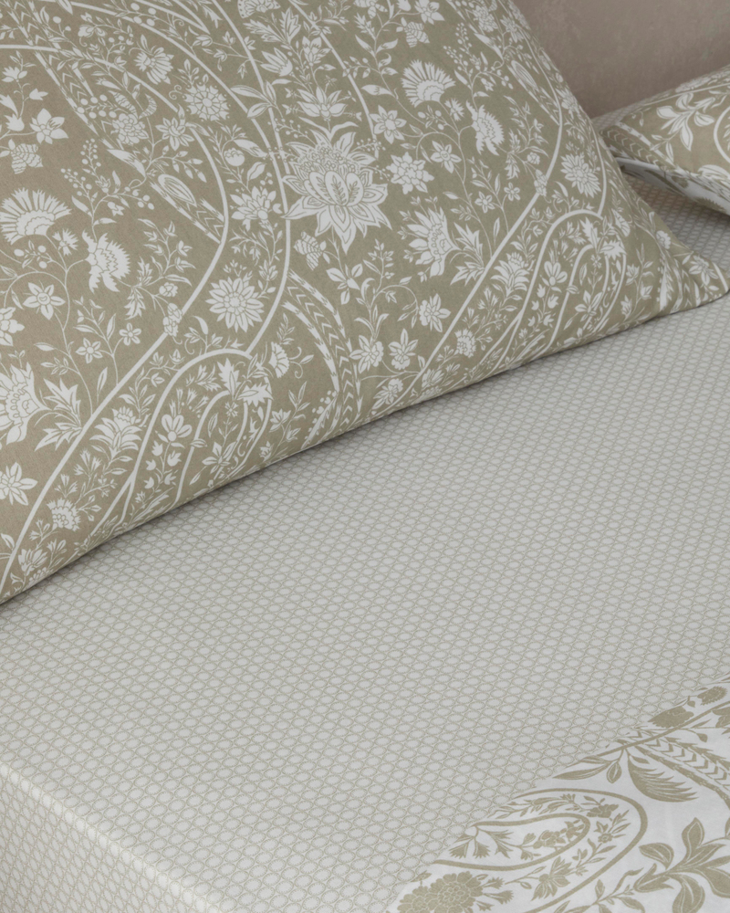 Heritage Grace Kolay Ütülenir Tek Kişilik Nevresim Takımı 160x220 cm Haki