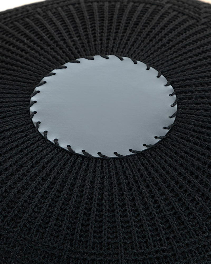 Knit Splay Örgü Puf Siyah