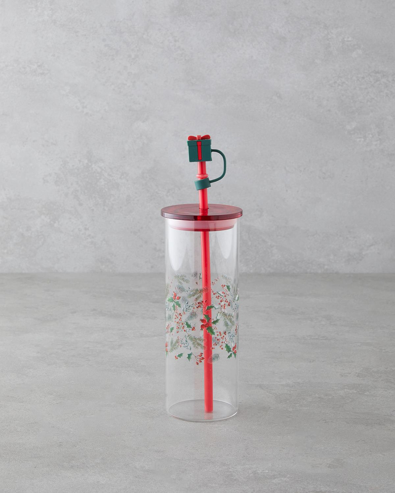 Kokina Borosilikat Pipetli Bardak 460 ml Kırmızı