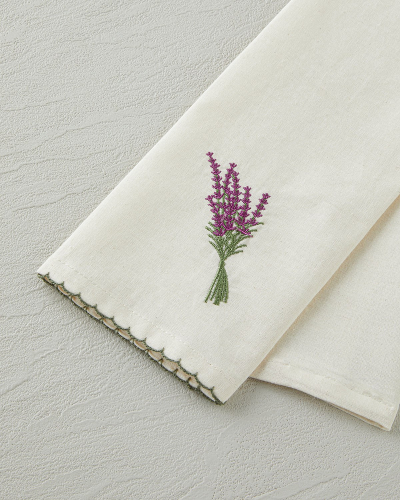 Lavispera Pamuk Polyester Nakışlı Kurulama Bezi 30x50 cm Mor