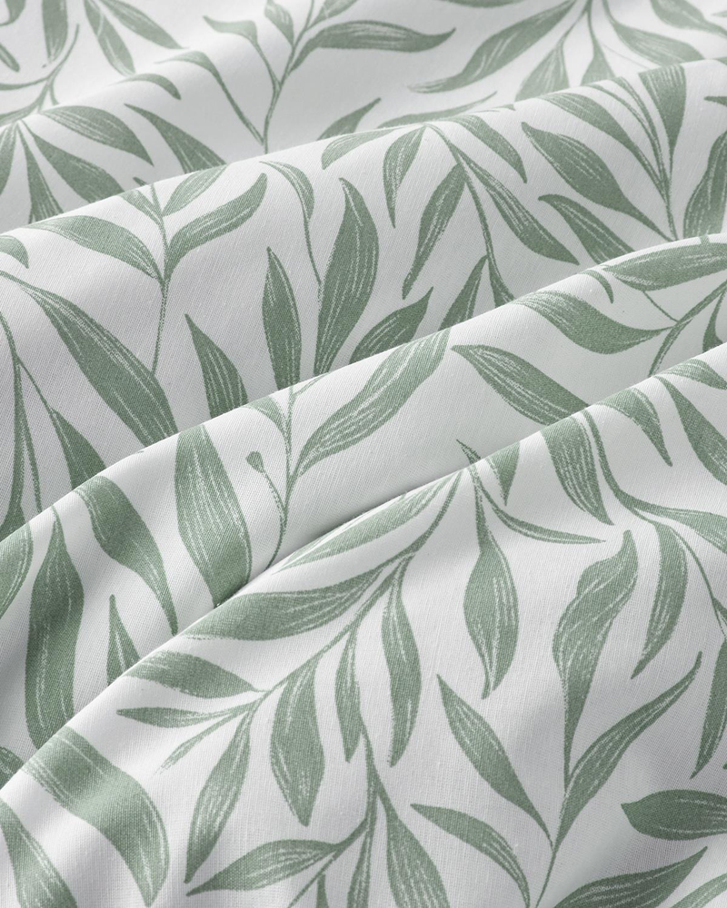 Leaf Dream Kolay Ütülenir Çift Kişilik Nevresim Takımı 200x220 cm Yeşil