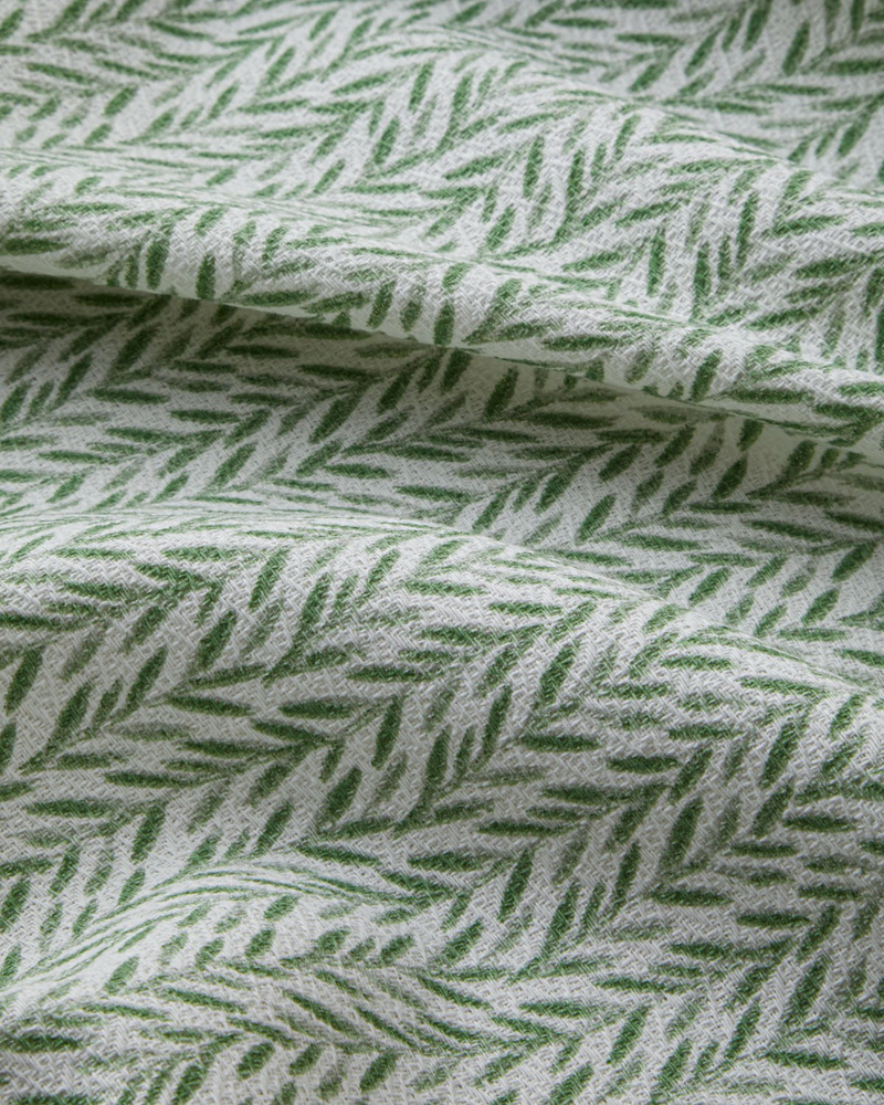 Leafline Baskılı Pamuklu Tek Kişilik Pike 150x220 cm Yeşil