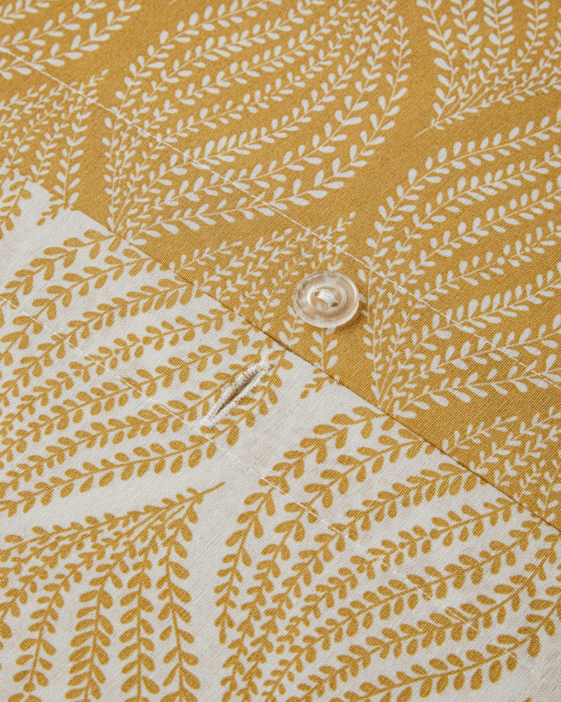 Leafy Braid Çift Kişilik Nevresim Takımı 200x220 cm Hardal