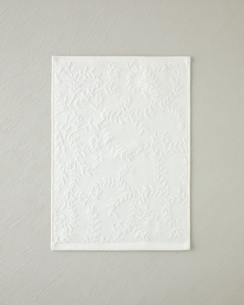 Leafy Touch Pamuk Jakarlı El Havlusu 30x40 cm Ekru