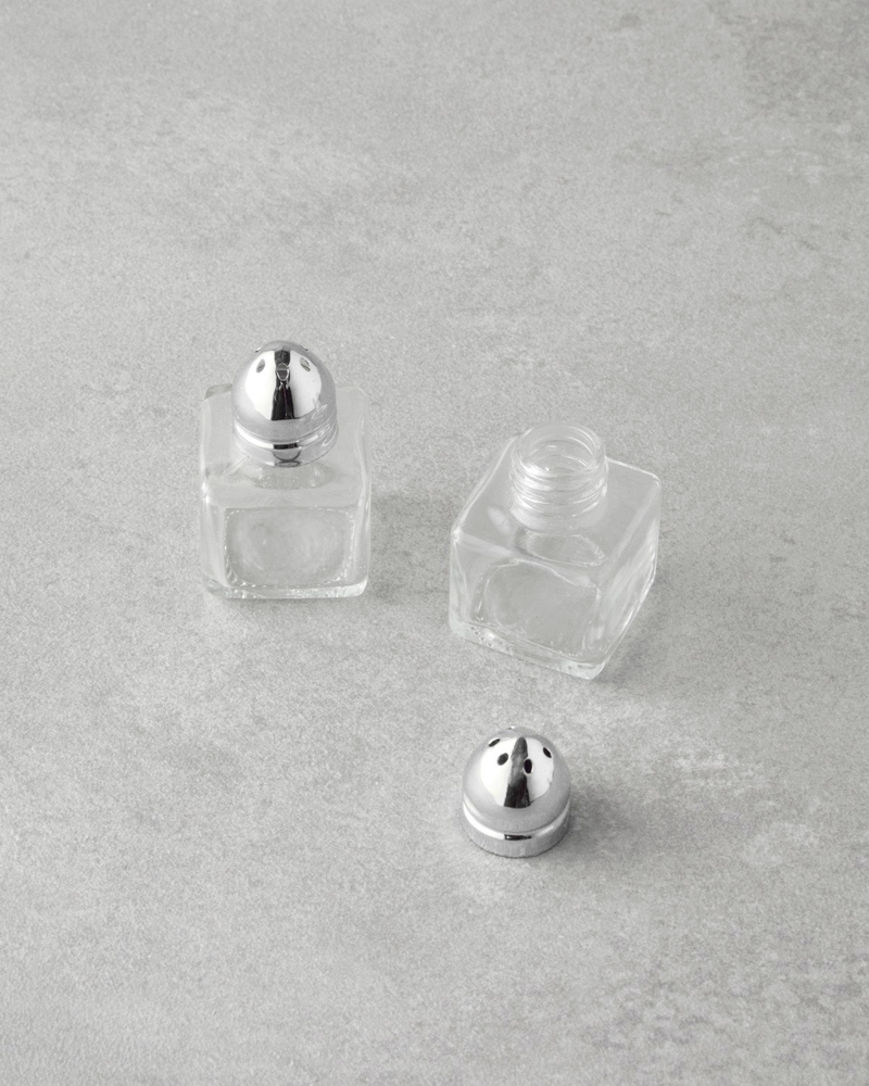 Lelia Cam 2'li Tuzluk - Biberlik 4x5 cm Silver