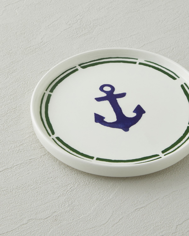Marine Anchor Seramik Pasta Tabağı 16 cm Lacivert – Yeşil