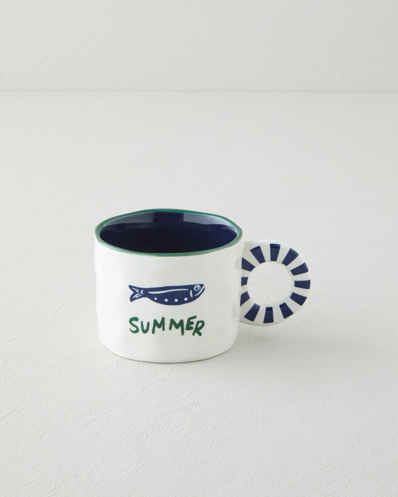 Mariner Blues New Bone China Kupa 260 ml Mavi-yeşil