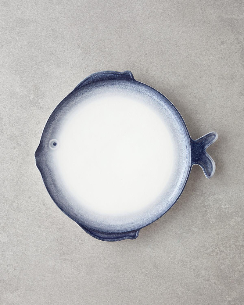Marinova Porselen Pasta Tabağı 23 cm Mavi-Beyaz