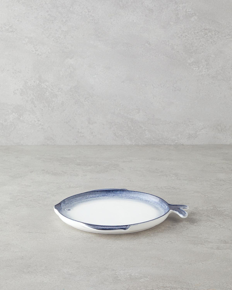 Marinova Porselen Pasta Tabağı 23 cm Mavi-Beyaz