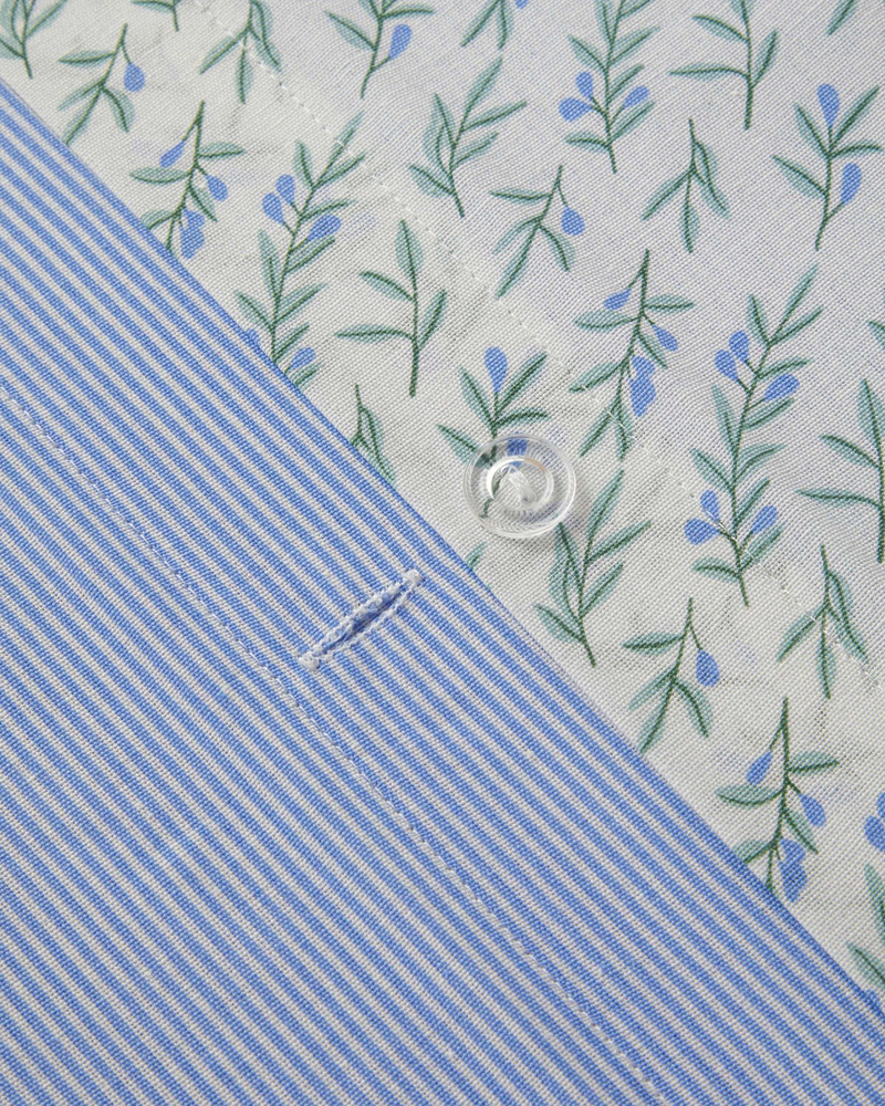 Meadowbud Kolay Ütülenir Çift Kişilik Nevresim Seti 200x220 cm Mavi - Yeşil