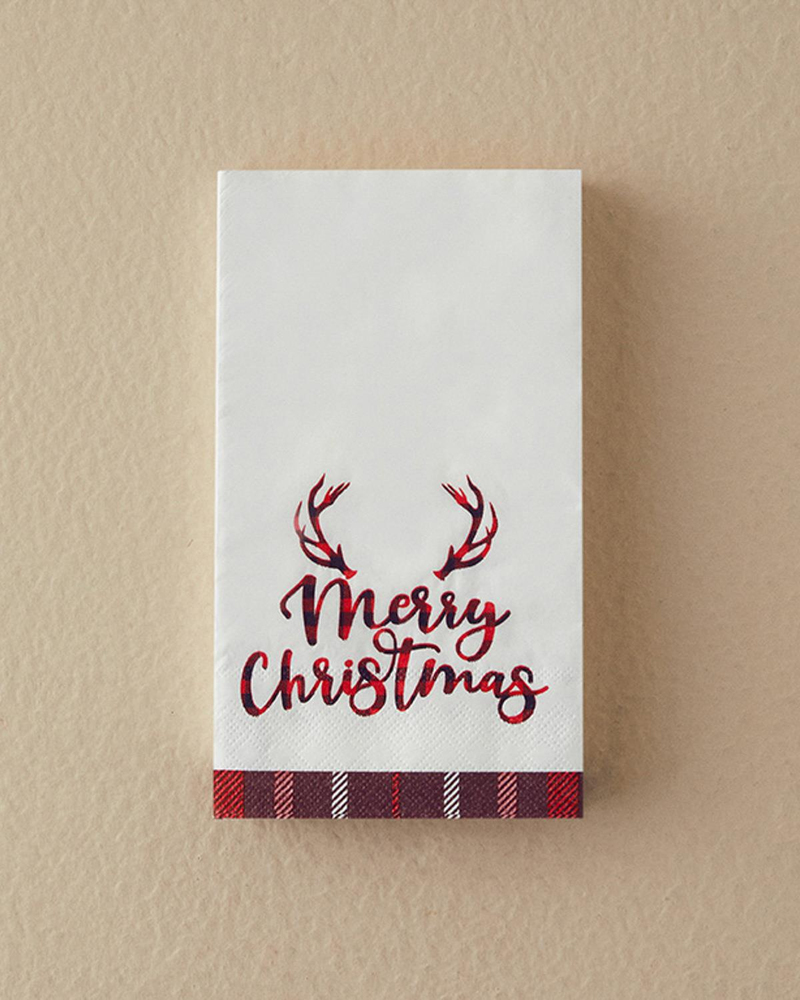 Merry Christmas Kağıt 20'li Kağıt Peçete Kırmızı