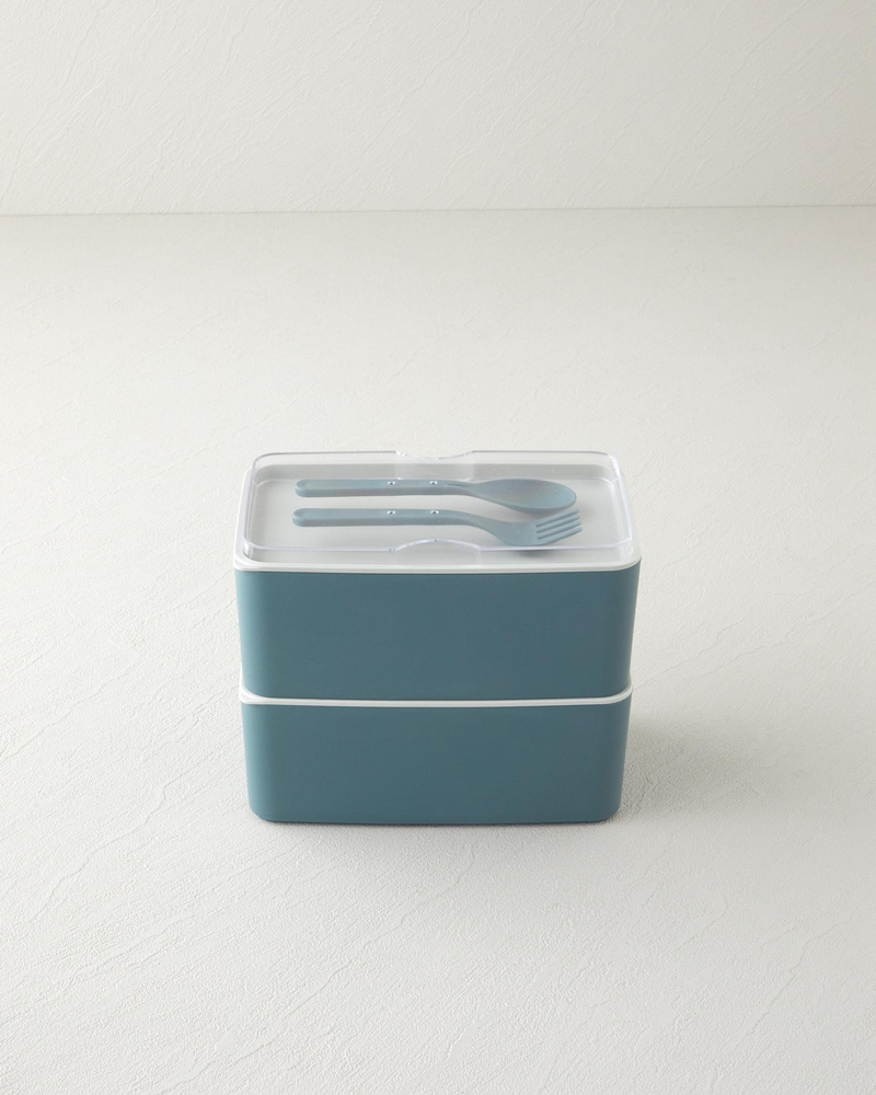 Mezaluna Time Plastik 2 Katlı Lunch Box 1 L- 1 L Yeşil