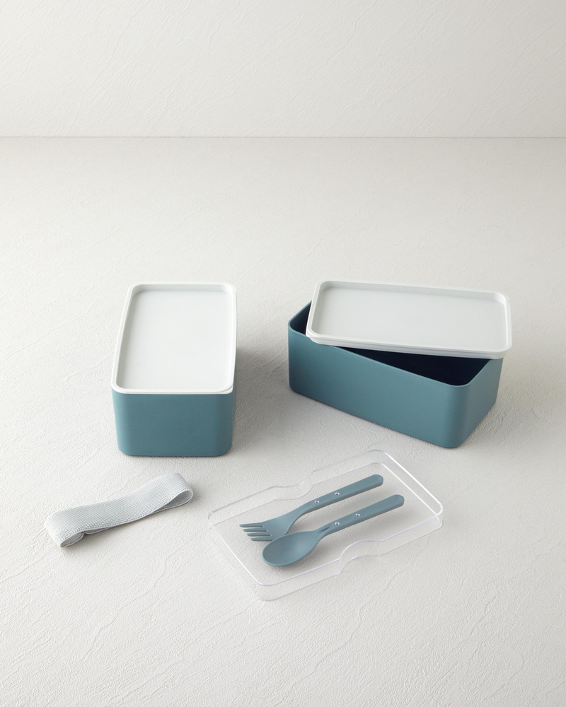 Mezaluna Time Plastik 2 Katlı Lunch Box 1 L- 1 L Yeşil