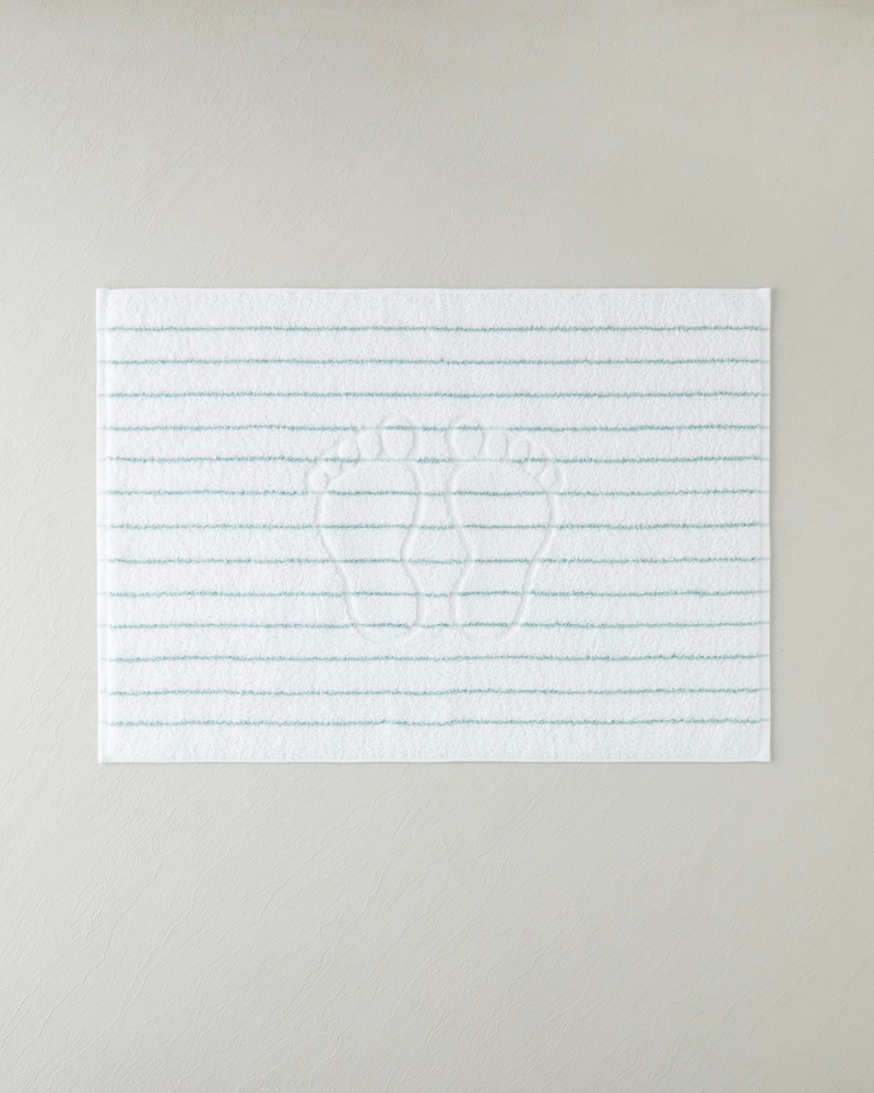 Mono Stripe Pamuk Ayak Havlusu 50x70 cm Beyaz - Yeşil