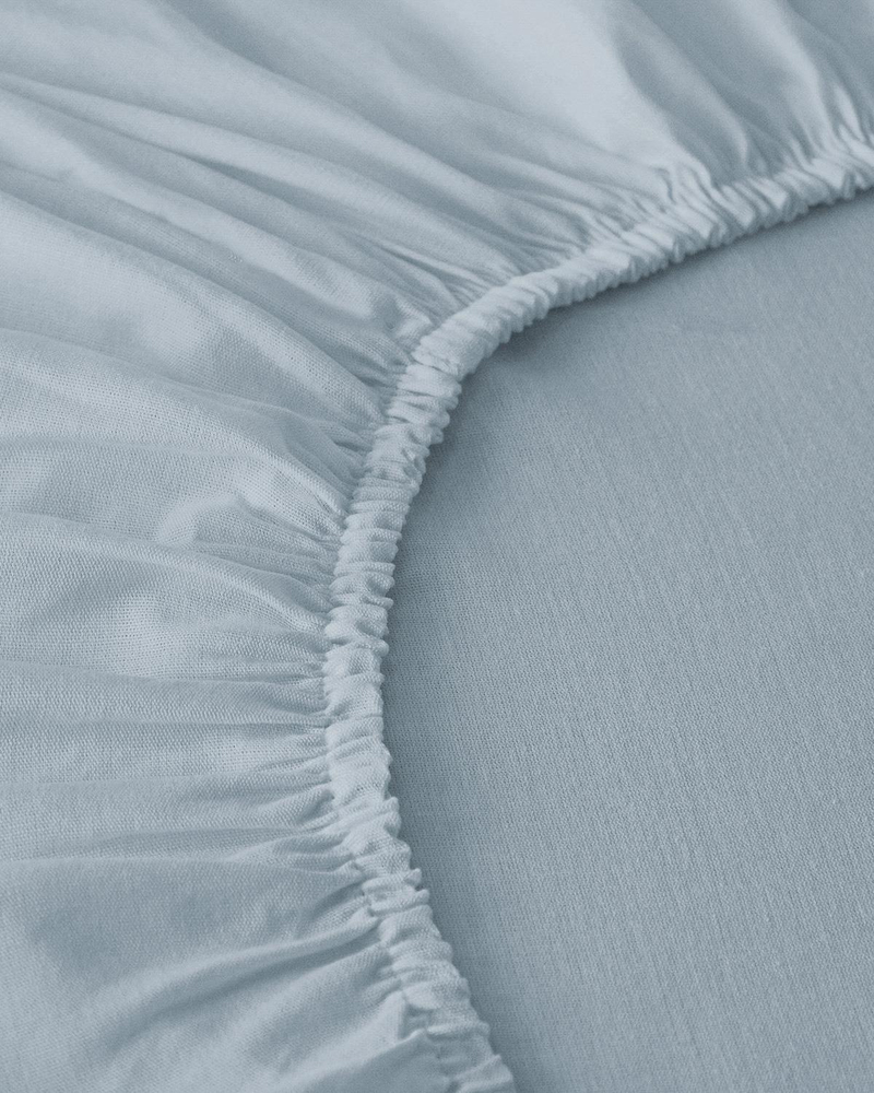 Novella Premium Pamuk Dokulu Tek Kişilik Lastikli Çarşaf 100x200 cm Açık Mavi