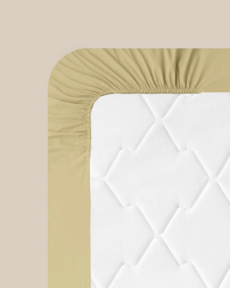 Novella Premium Soft Cotton Çift Kişilik Lastikli Çarşaf 160x200 cm Açık Sarı