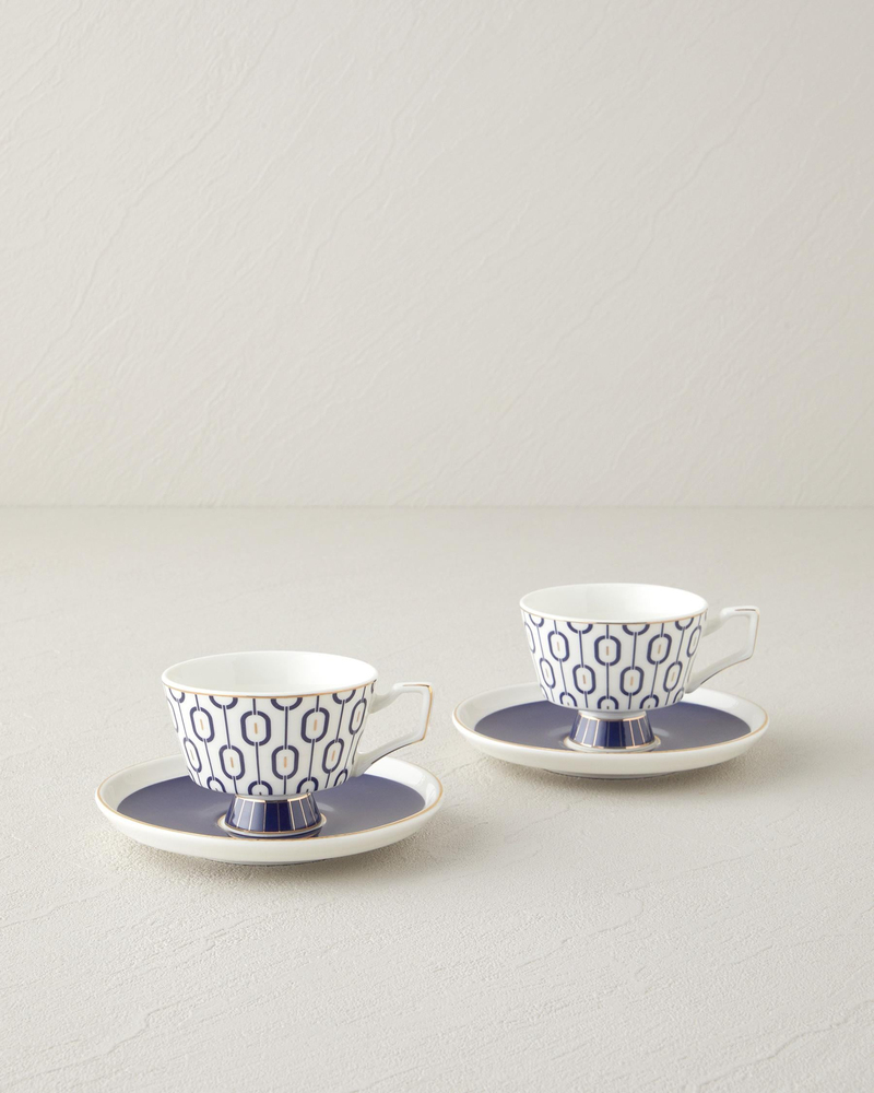 Octavia New Bone China 4 Parça 2 Kişilik Kahve Fincan Takımı 90 ml Lacivert
