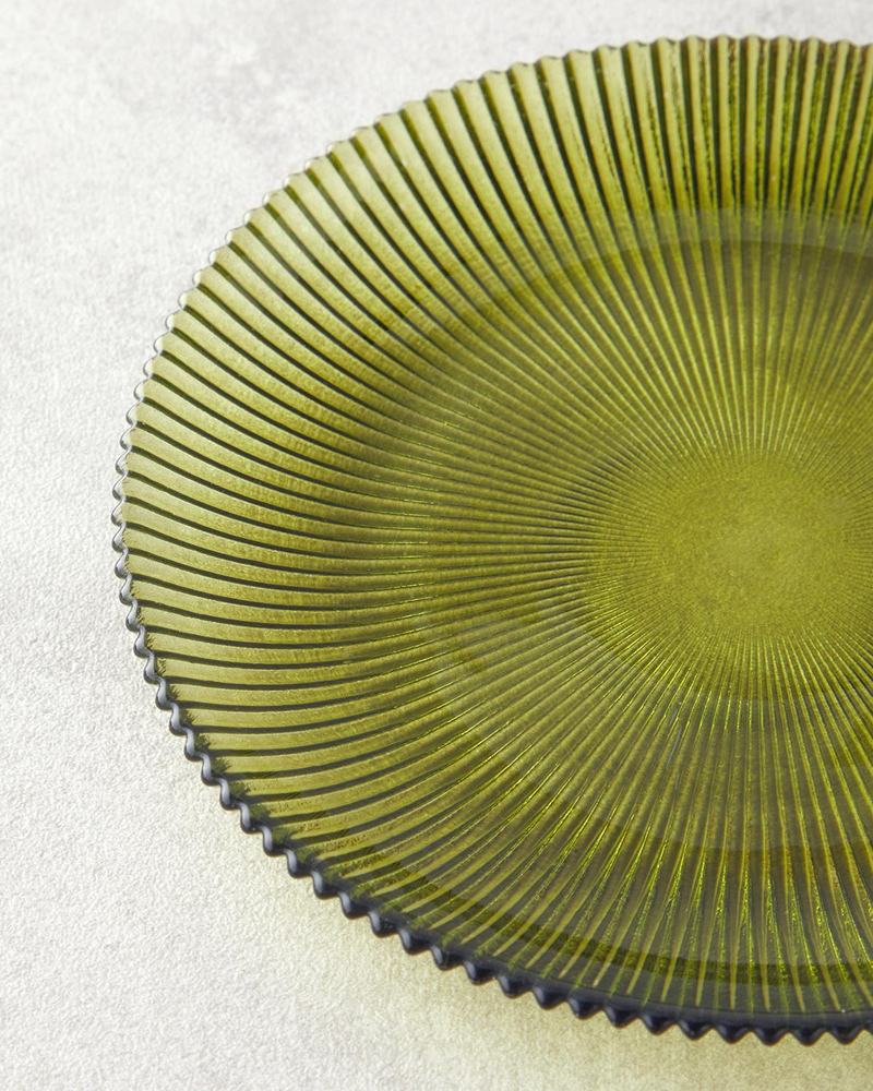 Olith Cam Pasta Tabağı 16 cm Yeşil