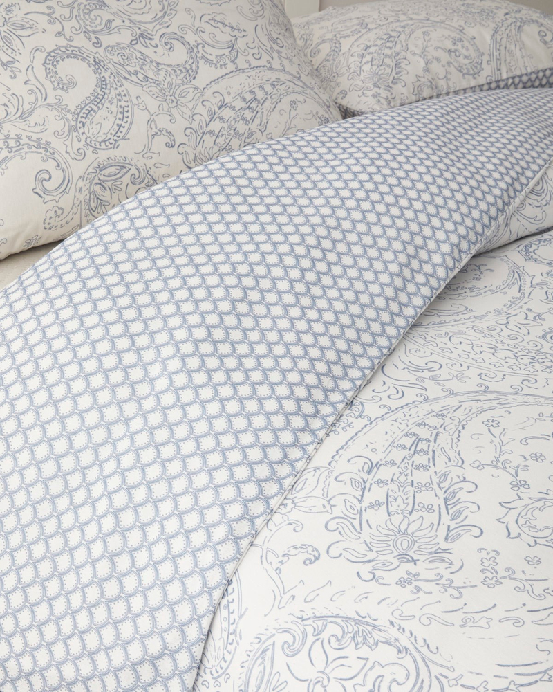 Paisley Touch Kolay Ütülenir Çift Kişilik Nevresim Seti 200x220 cm Mavi