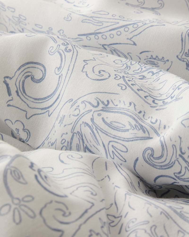 Paisley Touch Kolay Ütülenir Çift Kişilik Nevresim Seti 200x220 cm Mavi