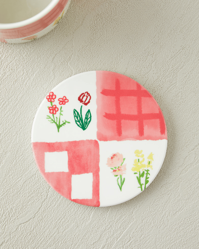 Pelia New Bone China Bardak Altlıklı Kupa 380 ml Pembe