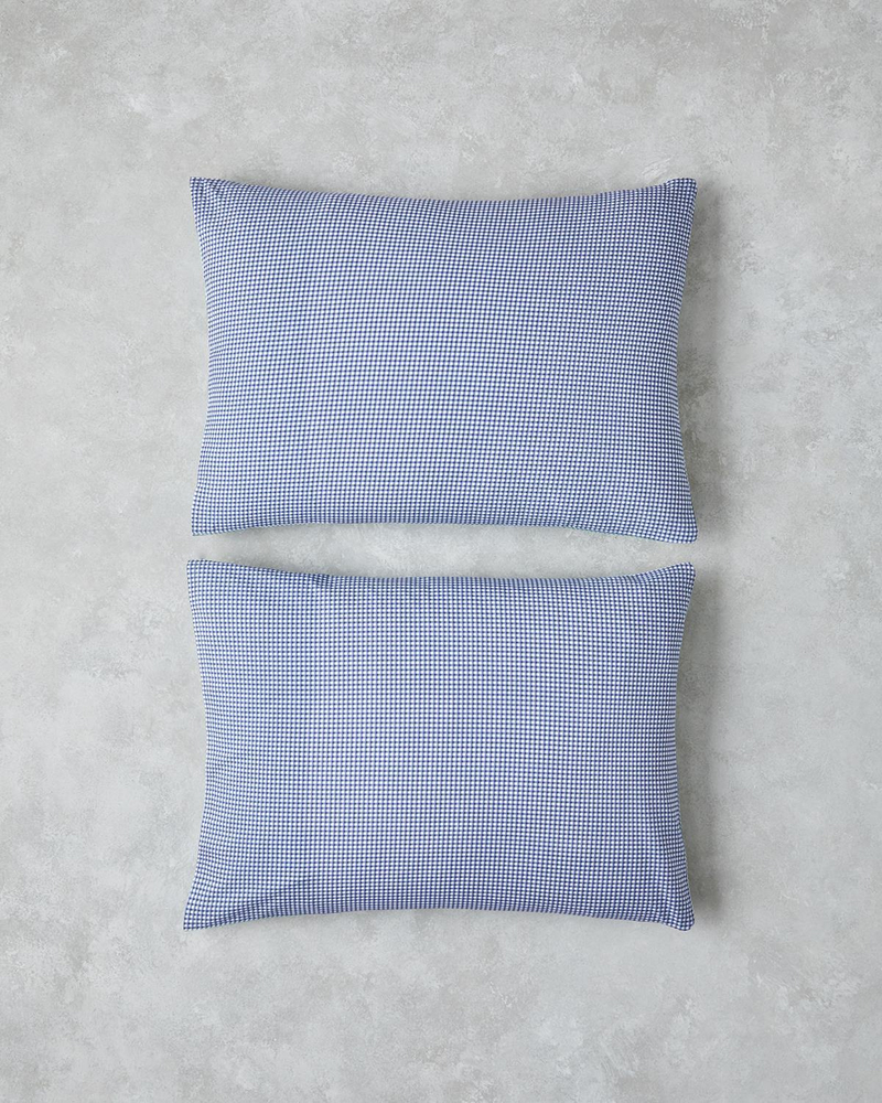 Petit Check Pamuklu 2'li Yastık Kılıfı 50x70 cm Yeşil-Mavi