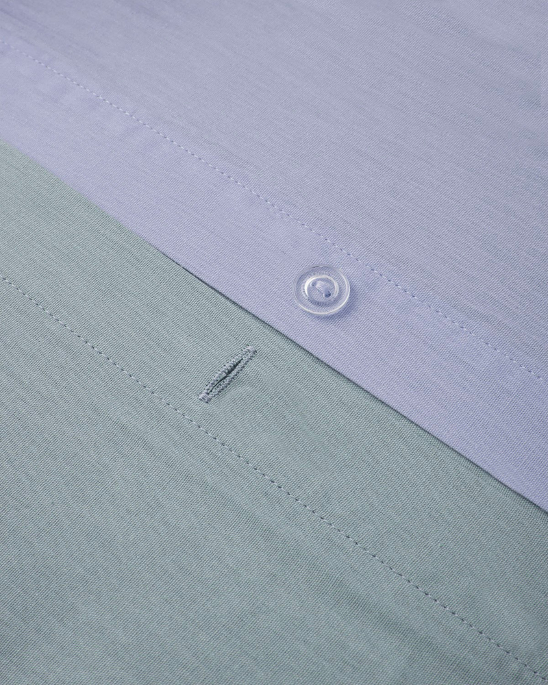 Plain Pamuk Çift Kişilik Nevresim Takımı 200x220 cm Ortanca Mavi-Su Yeşili