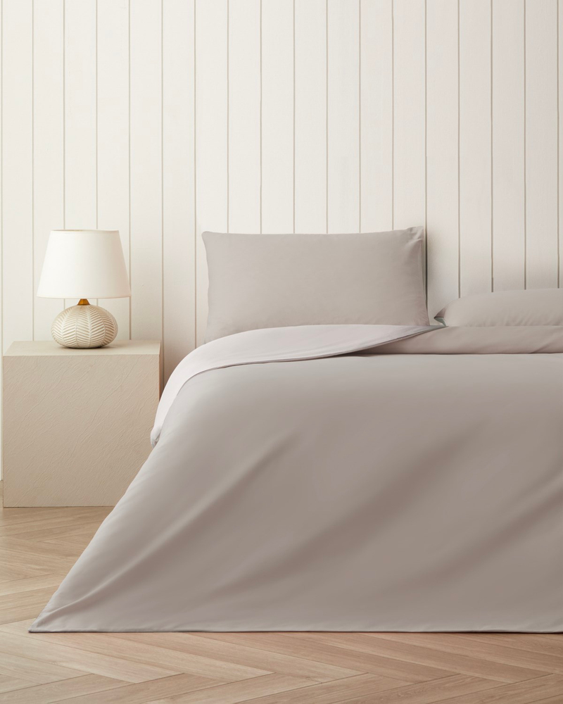 Plain Pamuk Çift Kişilik Nevresim Takımı 200x220 cm Taş Rengi-Ekru