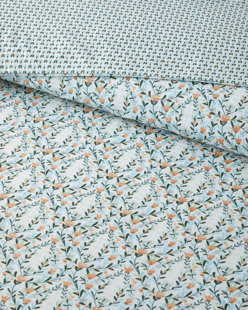 Poemy Kolay Ütülenir Çift Kişilik Nevresim Seti 200x220 cm Turuncu-Mavi